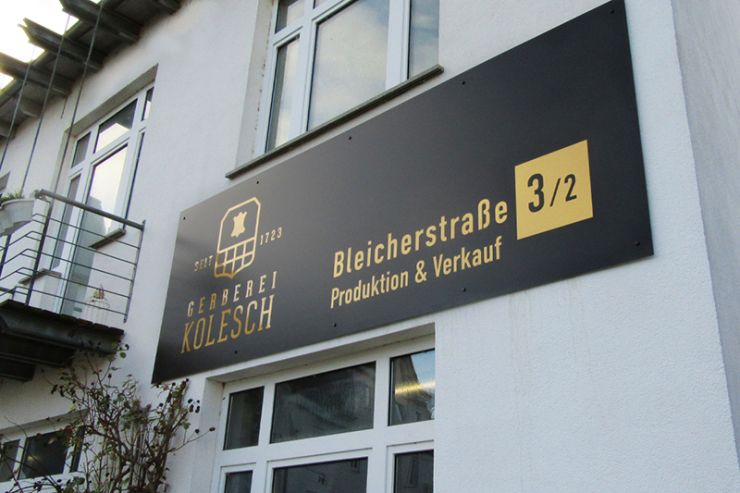 Gerberei Kolesch Fassadenschild Gerberei Kolesch Fassadenschild